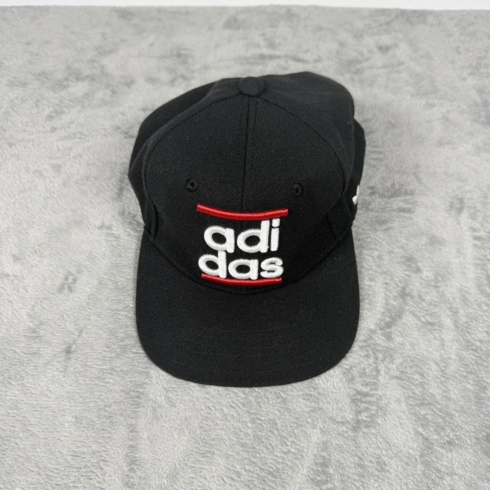 Adidas Snapback Hat Black Red White Trefoil Logo Cap